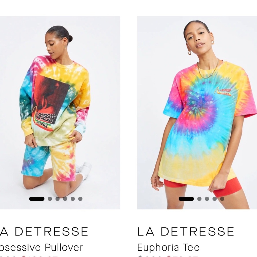 La Detresse Tie-Dye Pullover, Tee and Short Set